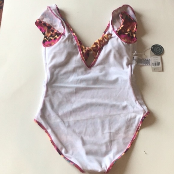 Boden Multicolored Ikat Cutout Cap Sleeve Tie Front Swim Size 10 NWT - Picture 7 of 13